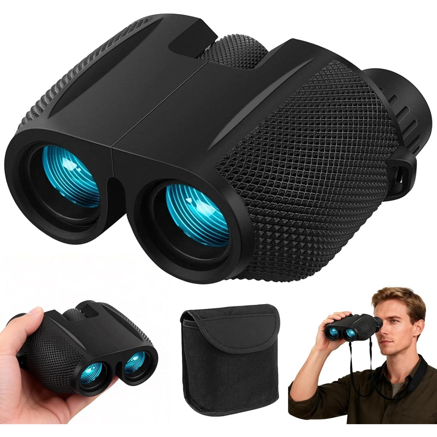 

Realis 10x25 Compact Binoculars for Kids and Adults, Large View Small Binoculars for Bird Watching, Waterproof with Low Light Vision Lens for Cruise чорний