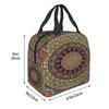 Mandala Pattern Print Lunch Bag Women Portable Cooler Thermal Insulated Lunch Box for Kids School Multifunction Food Bento Box