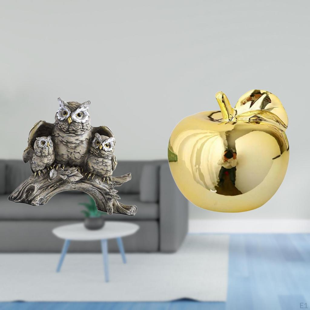 Modern Owl Figurine Ceramic Sculpture Tabletop Ornament for Living Room Office Cabinet Decor