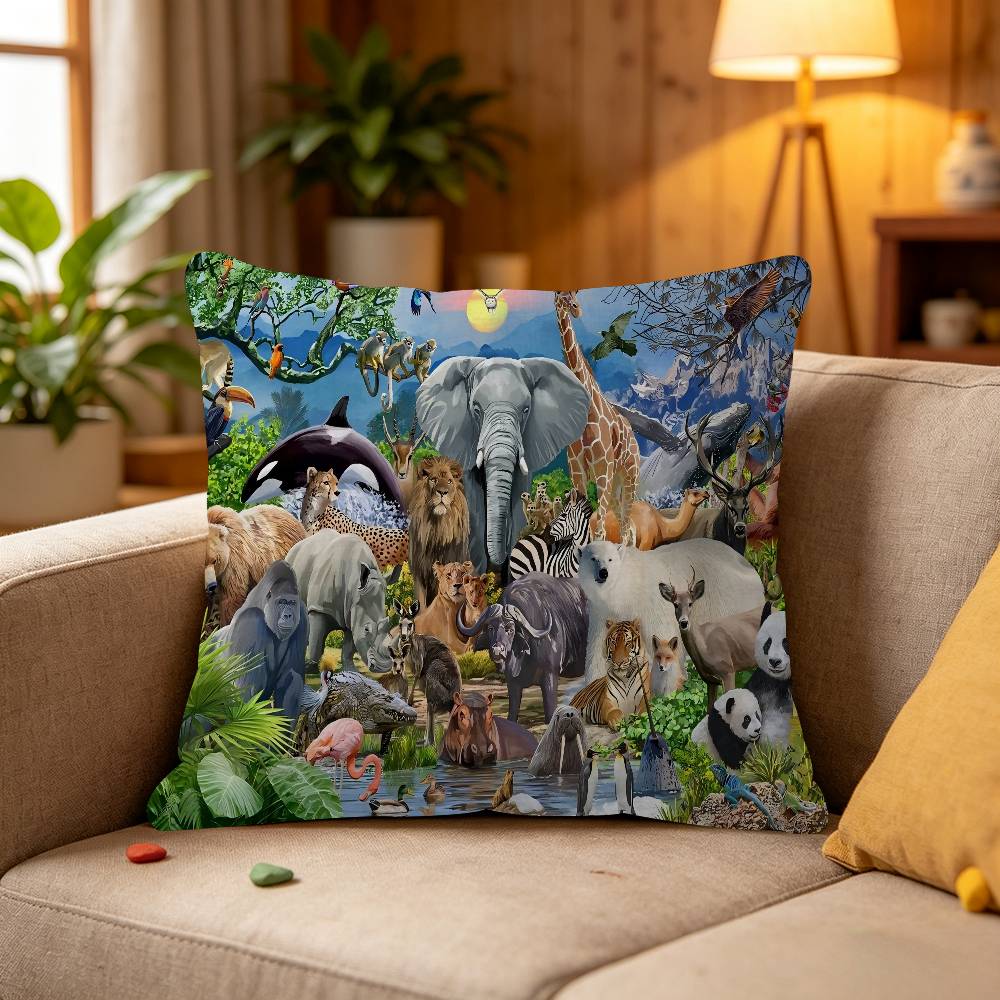 Jungle animals adventure Cushion Cover 30x50 Polyester Sofa Cushions Decorative Throw Pillows Home Decoration Pillowcover
