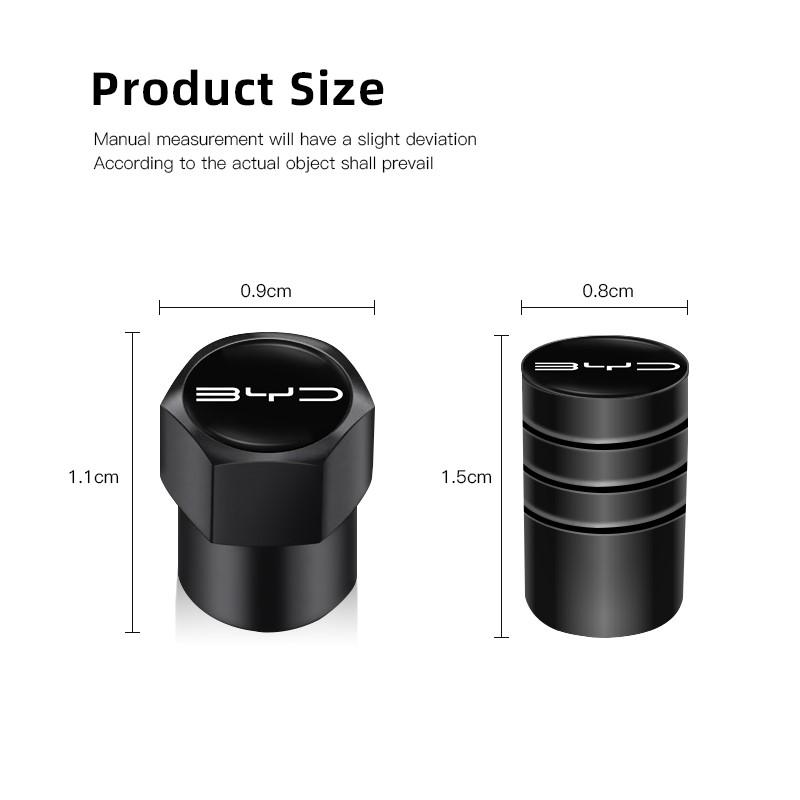 For BYD ATTO 3 Song Plus Tang Han TAN Seal Dolphin Mini Seagull Shark King Car Wheel Tire Air Valve Caps Stem Cover With Brand