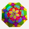 1pc Colorful Mandala Pattern Automatic Folding Umbrella - Portable 3-Fold Design, 8-Bone Iron Frame Outdoor Umbrella, Ideal Gift for Fans, Travelers,
