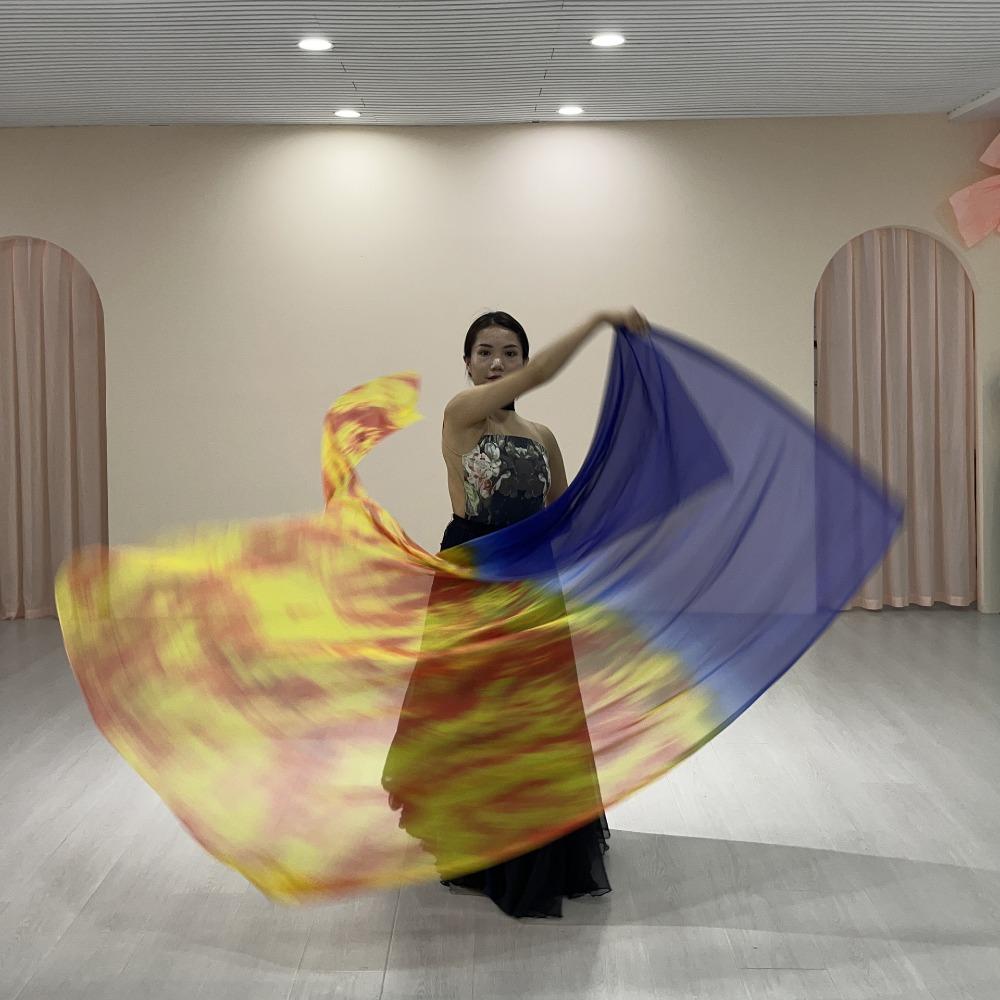 with Telescopic Sticks Belly Dance Accessories Props Multicolor Colorful Scarves Flag