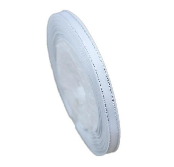 6mm Silver Edge Ribbon for Cake & Gift Box, 22m Roll