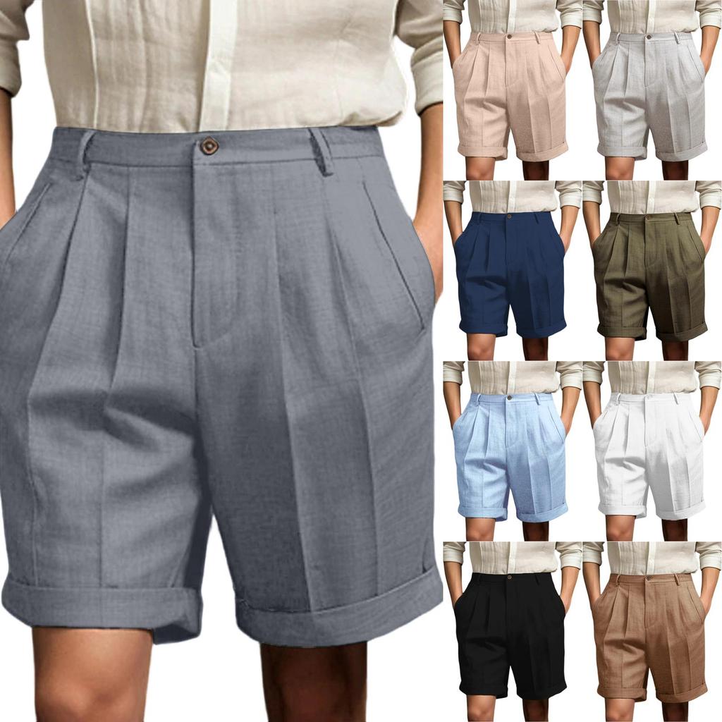Men's Casual Shorts With Comfortable Lightweight Button Pockets And Monochrome Beach Shorts