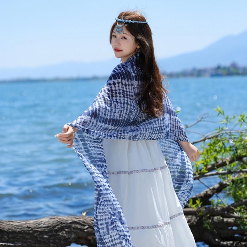 Lightweight Summer Scarf Shawl With Adjustable Knot Design For Outdoor Travel And Daily Use