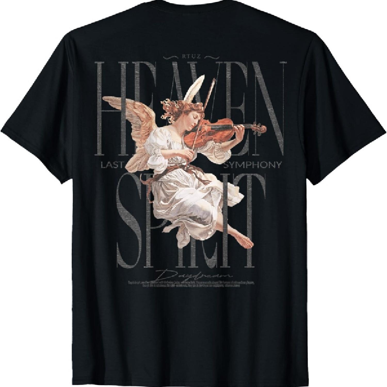 

Angel Y2K Back Print Urban Streetwear T-Shirt - Black, Small, Unisex-AdultsKids XXXXXL чорний