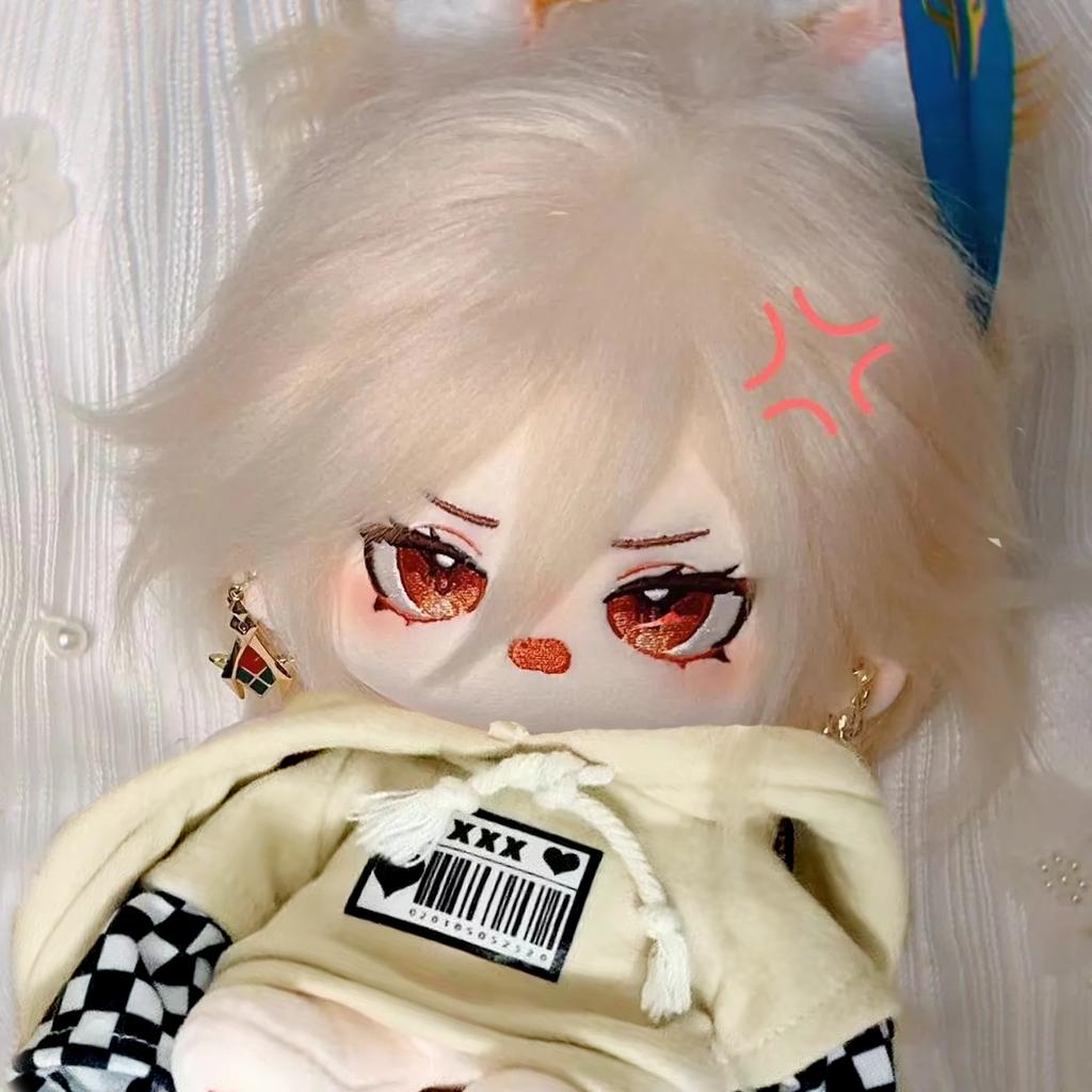 Stuffed Anime Genshin Impact Kaveh 20cm Cotton Doll with Hoodies Cute Kaveh Plush Puppet Collectible Gift Toy for Children Adult