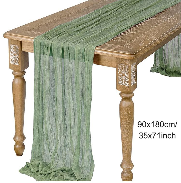 

Прозрачная газовая дорожка для стола, свадебная скатерть, деревенское украшение для свадебной вечеринки, празднование дня рождения, свадьбы, обеденного стола 90X180cm жёлтый