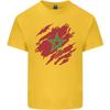 Zerrissene Marokko Flagge Marokkanischer Tag Fußball Unisex Leichtes Baumwoll-T-Shirt