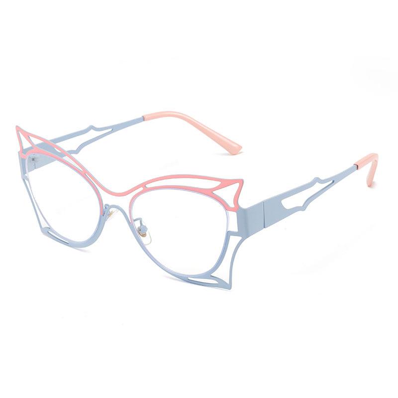 Fashion Vintage Cat Eye Women Anti-blue Light Big Frame Butterfly Frame Men Computer Eyeglasses