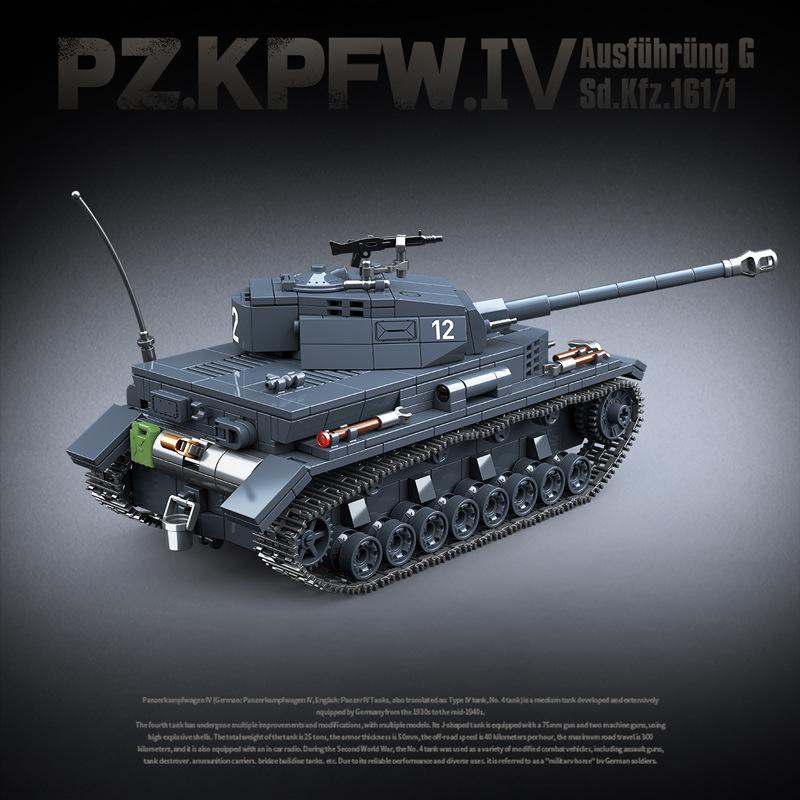 2. světová válka Vojenské Německo Panther Střední tank Panzer IV Tank Stavebnice Armádní zbraně Tiger I Těžké tanky Městské kostky Dětské hračky