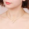 Stainless Steel Alphabet Letter Pendant Necklace A-Z Initial Charm Heart Shape Design Adjustable Chain Hypoallergenic Jewelry for Everyday Wear