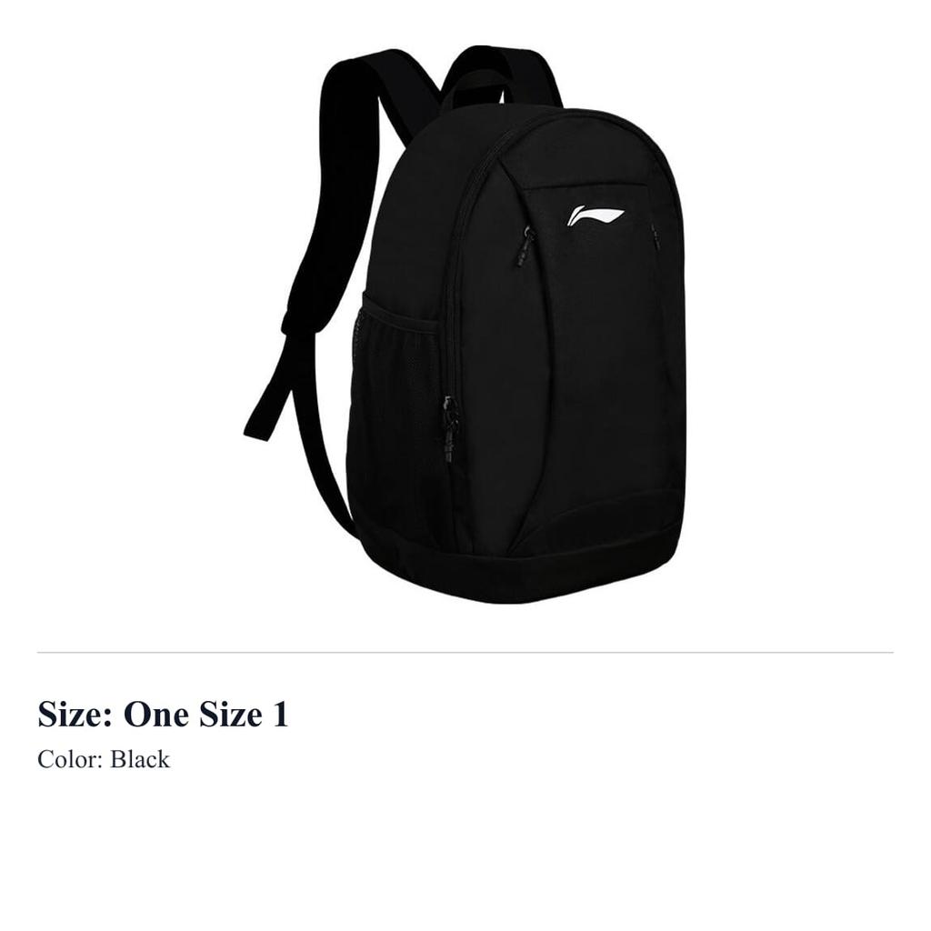 Li Ning Polyester Backpack Unisex Black ABSU069-1