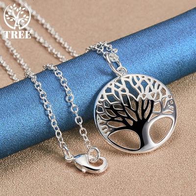 Gioielli con collana con pendente rotondo in argento sterling 925