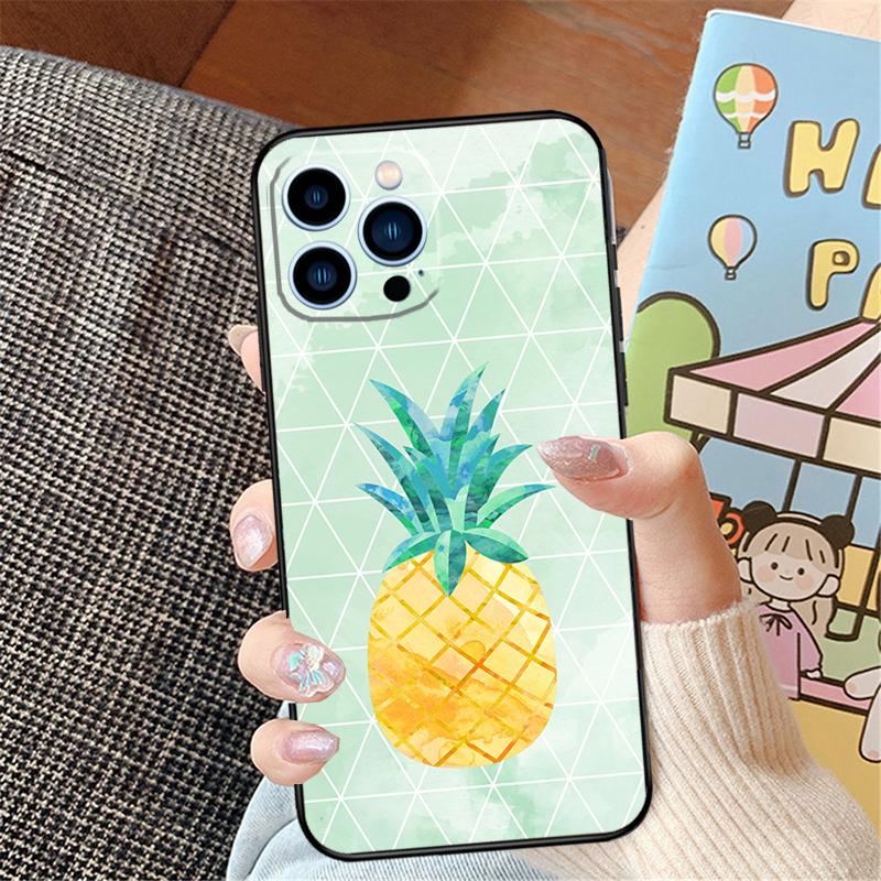 Summer Fruit Pineapple Phone Case For iPhone 15 12 11 13 14 16 Pro Max XS X XR Plus 6S Plus 12 Mini Cover