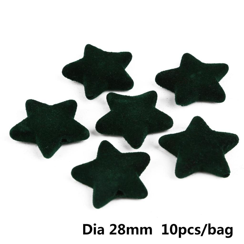 28mm 10-20pcs Acrylic Star Velvet Pendant Beads For Jewelry Making DIY Accessories