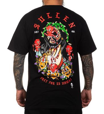 Sullen Clothing Sinner Standard 100% Baumwolle T-Shirt Herren T-Shirts Oberteil - Tattoo Grafiken Streetwear