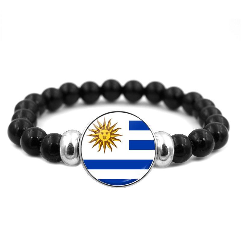 287 Länder Nationalflagge Druckknopf Elastisches Band Perlen Länderflagge Unabhängigkeitstag Perlen Schmuck Perlenarmband