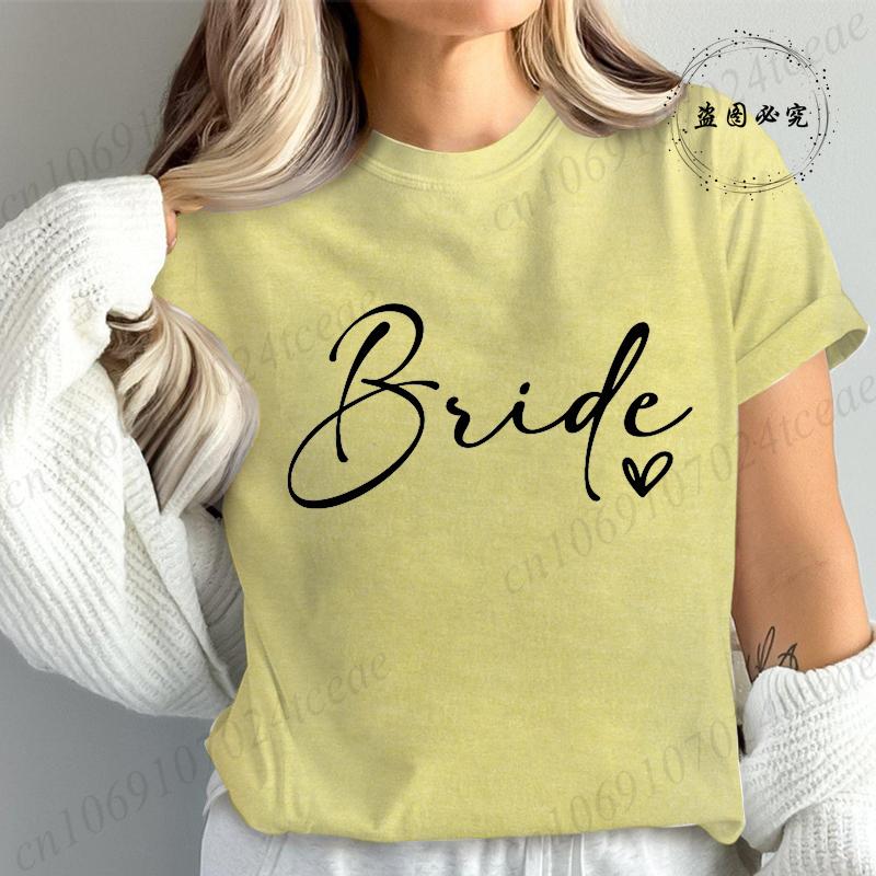 Bridesmaid Print T Shirt for Women Bachelorette Party Fashion Streetwear Tops Vintage Bride Team Tees Tshirt Gifts TT01