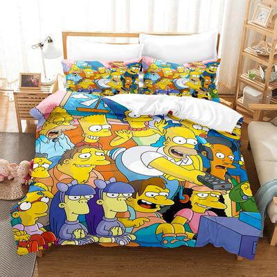 3D Digital Printing Simpson Three-Piece Bedding Set