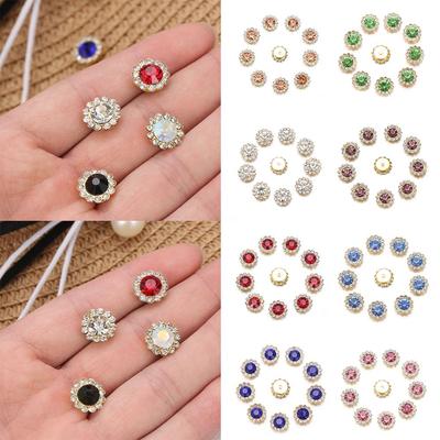 Steel Bottom Sparkling Hat Accessories Rhinestone Crystal Glass Stone Buttons Clothes Decoration
