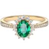 Open Ring 18K Gold Plated Emerald Gemstone Adjustable Women Fashion Jewelry Trendy European Style
