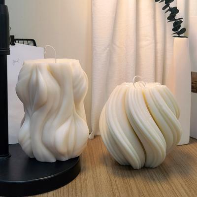 Soyut Sanat Geometrik Dönen Dalgalar Silikon Mum Kalıbı Kendin Yap Sütunlu Mum Yapımı Sabun Alçı Kalıbı Hediyeler El Sanatları Ev Dekorasyonu