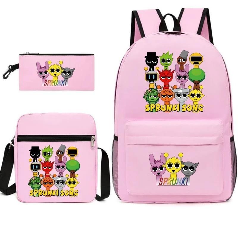 Moderne Federtasche für Kinder, Umhängetasche, Dreiteiliges Set mit Digitaldruck, Schultasche für Grund- und weiterführende Schulen