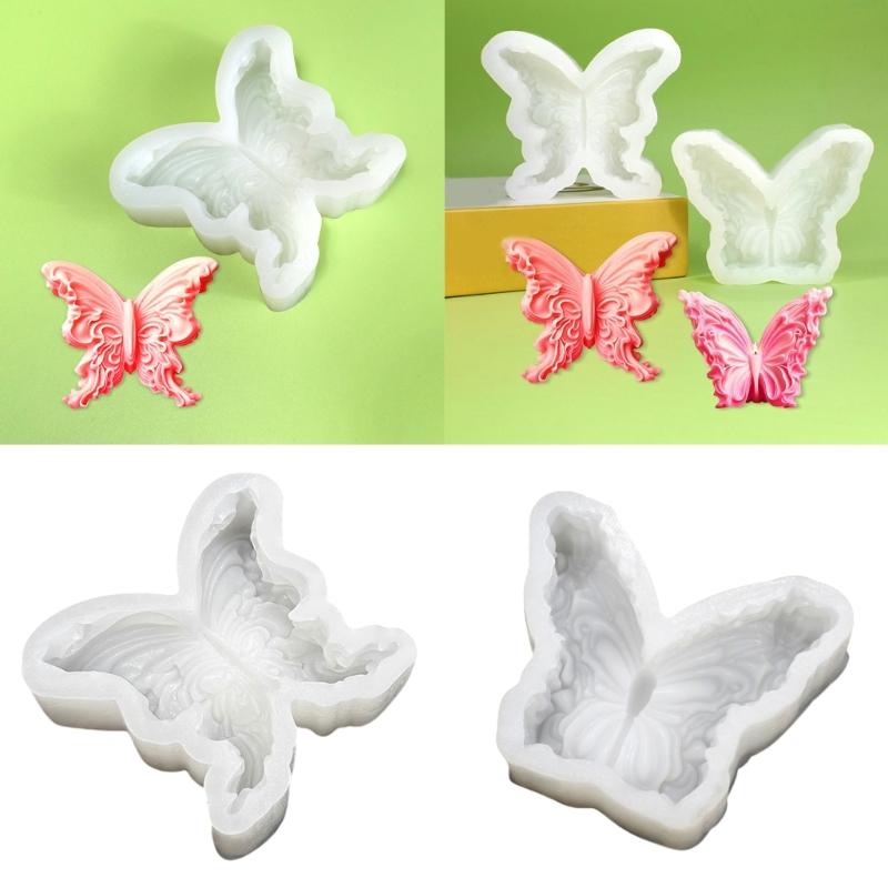 3D Schmetterlingsform Silikon Kerzenformen Epoxidharz Silikonformen für Kerzen Seife Fondant Schokolade Kuchen Süßigkeiten Backen
