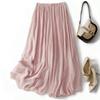 Double-Layer Cotton Linen Wide-Leg Culottes Skirt - Women's Mori Style, High-Waisted, Flowy, Large Swing, Midi Skirt for Early Autumn