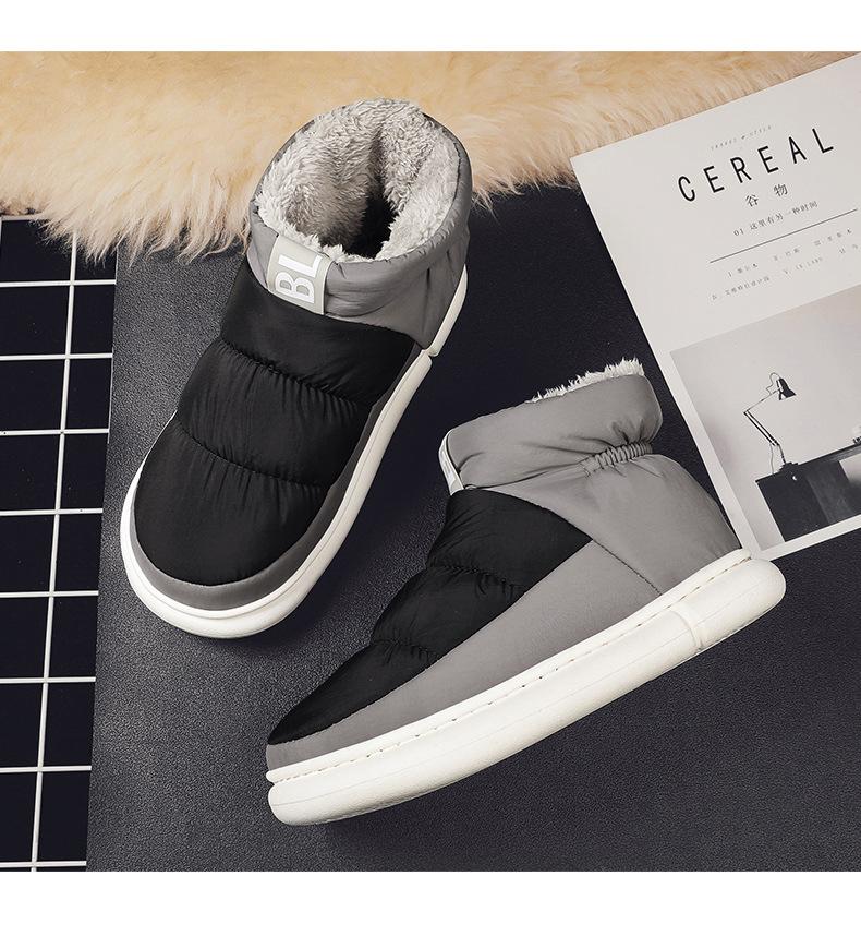 Zimní Nové Boty pro Muže Ženy Kozačky Vnitřní Teplá Plyšová Látka Ležérní Boty na Platformě Kotníkové Boty