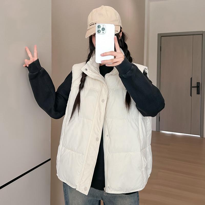Cotton Vest Stand Collar Women's Vest Autumn and Winter New Loose and Versatile Vest Vest Women's Jacket