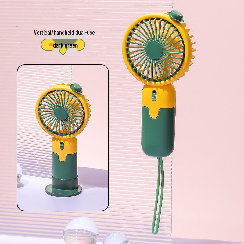 Portable Mini Handheld Fan with USB Charging, Foldable Design, Digital Display, Perfect for Students, Dorms, or As a Cross-Border Gift.