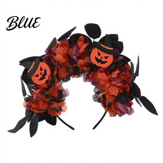 Halloween Party Hairband Floral Headband Handmade 3D Shape Widened Fit Colorful Flower
