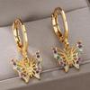 Fashionable European and American Golden Butterfly Love Earrings Hot Selling Love Style Earrings