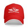 Gold Wing 74 Logo Baseball Cap Black With White Trim And Wings Design Classic Fit For Motorcycle Enthusiasts And Style Lovers