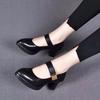  women fashion sweet round toe comfort spring autumn square heel shoes lady classic student school heel shoes  ab336