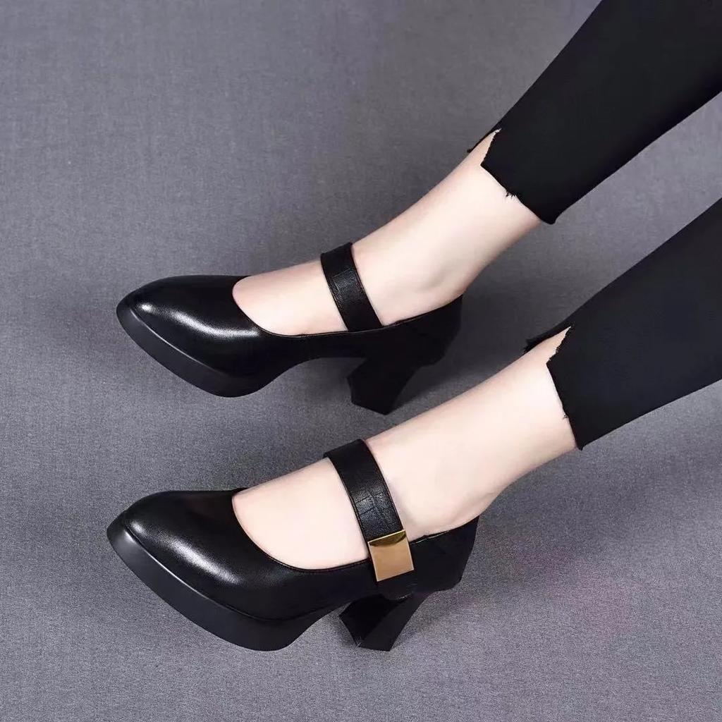  women fashion sweet round toe comfort spring autumn square heel shoes lady classic student school heel shoes  ab336