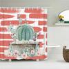 Cactus Pattern Bath Curtain Waterproof Fabric Shower Curtains Fresh Flower Plant Bathtub Screen For Bathroom Home Decoration
