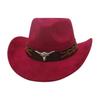 Ethnic Style Brown Cow Head Suede Top Hat Western Cowboy Hat Stage Jazz Hat