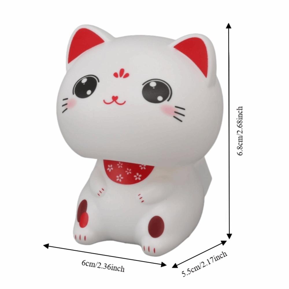2.36*2.17*2.68 in Lucky Cat Figurine Plastic Traditional Fortune Cat Office Desk