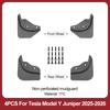 4PCS Non Perforated Mud Flaps For Tesla Model Y/3 2021-2026 No Splash Guards TPE Plastic Fender Mudguards Car Exterior Accessori