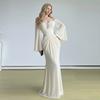 Greek Flared Sleeve Evening Dress Tube Top Slim and Thin Temperament Hip-wrapped Floor-mopping Long Dress Women