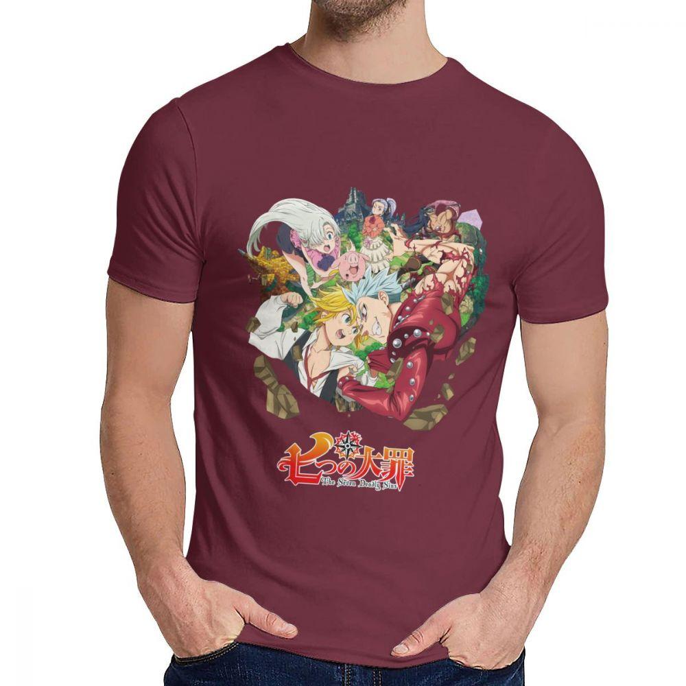 Unisex Tee Shirt The Seven Deadly Sins Comfortable Stylish Man S O Neck Cartoon Print T