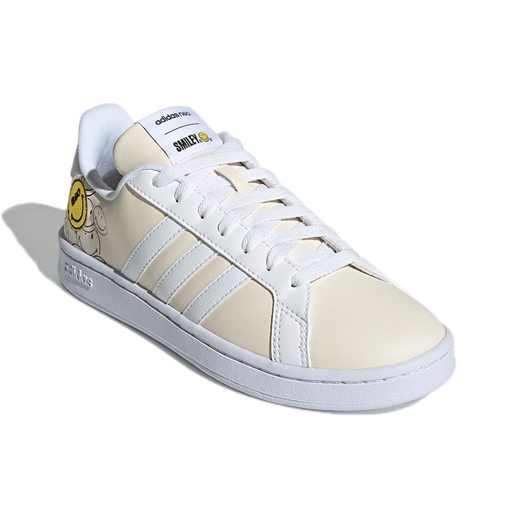 Adidas Smiley X  Neo Grand Court Low Top Sneakers Women Sneakers Beige GY5001