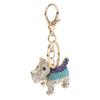 Dog Keychain Electroplating Process Rhinestones Puppy Keychain Pure Color Dripping Process Keychain