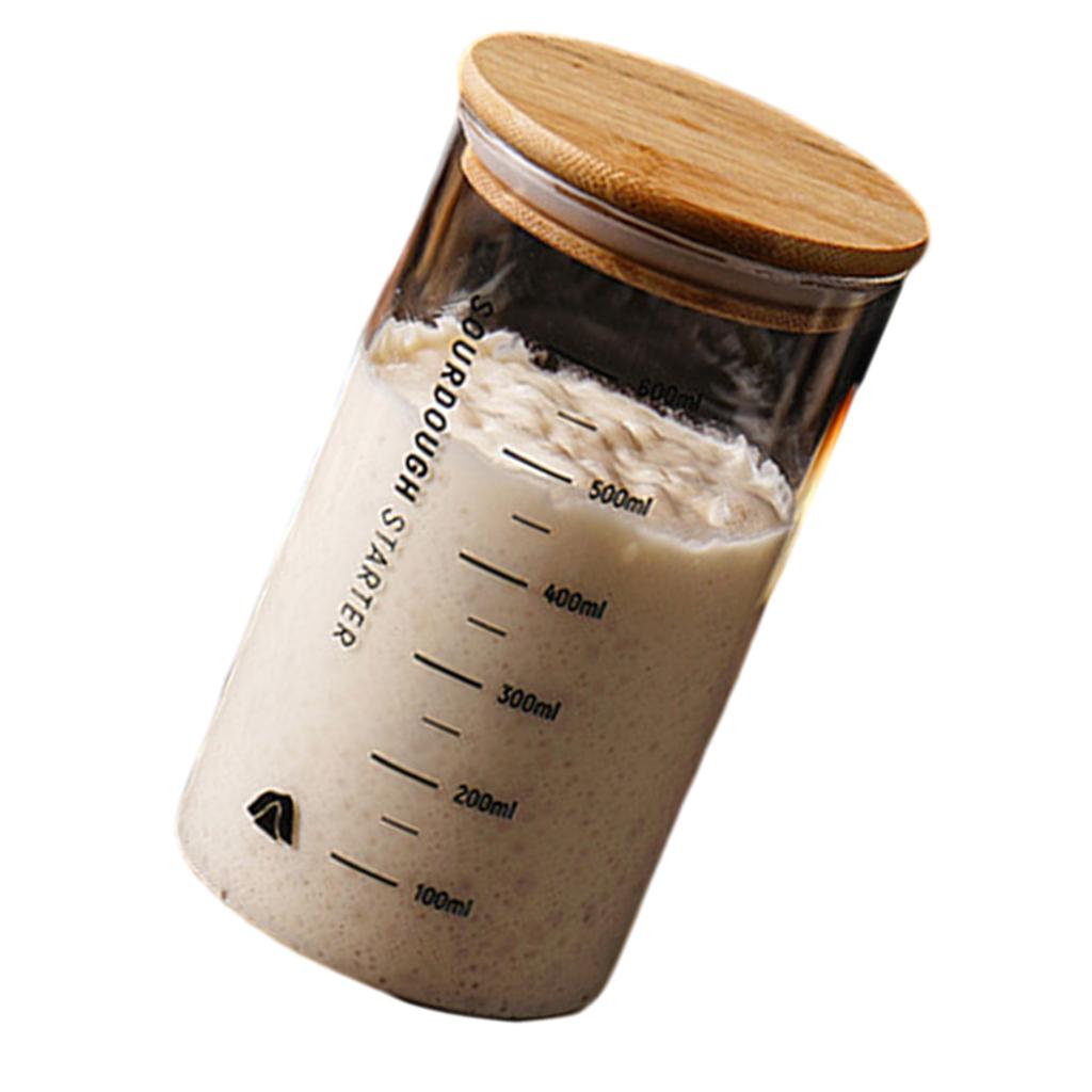 Sourdough Proofing Jar Kitchen Baking Accessory Practical Glass Fermentation Jar Wide Mouth Sourdough Starter Container