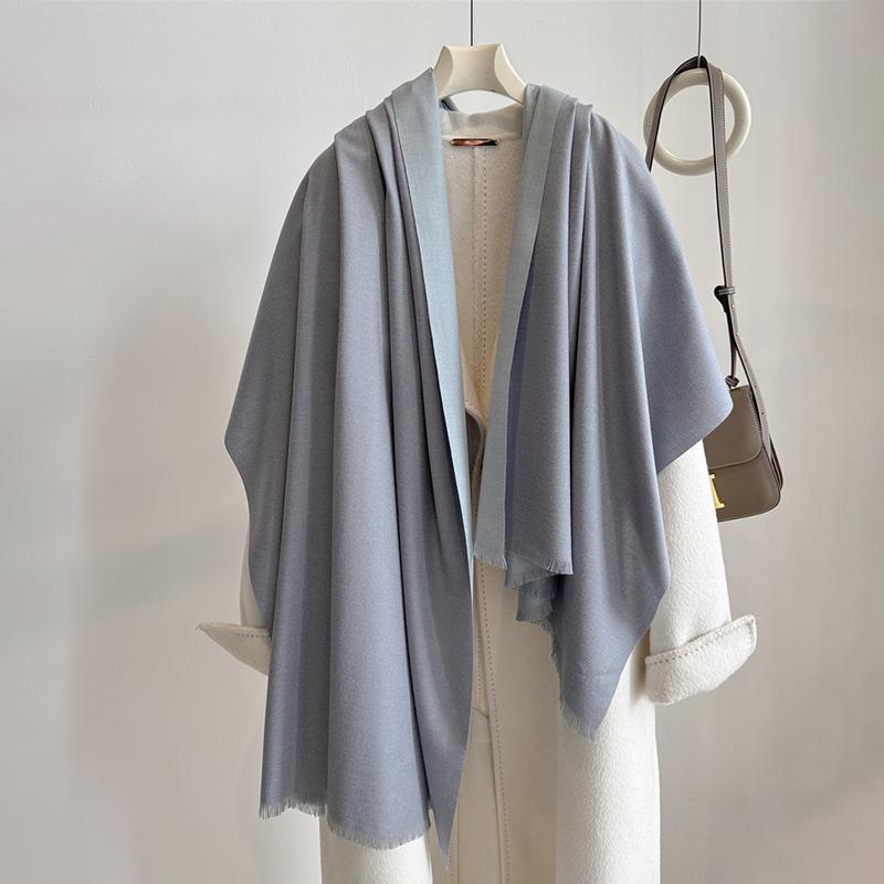 Luxury Winter Cashmere Scarf Women Two Colours Handkerchief Warm Pashmina Female Shawl Wrap Soft Pareo Bufanda Scarves Stole