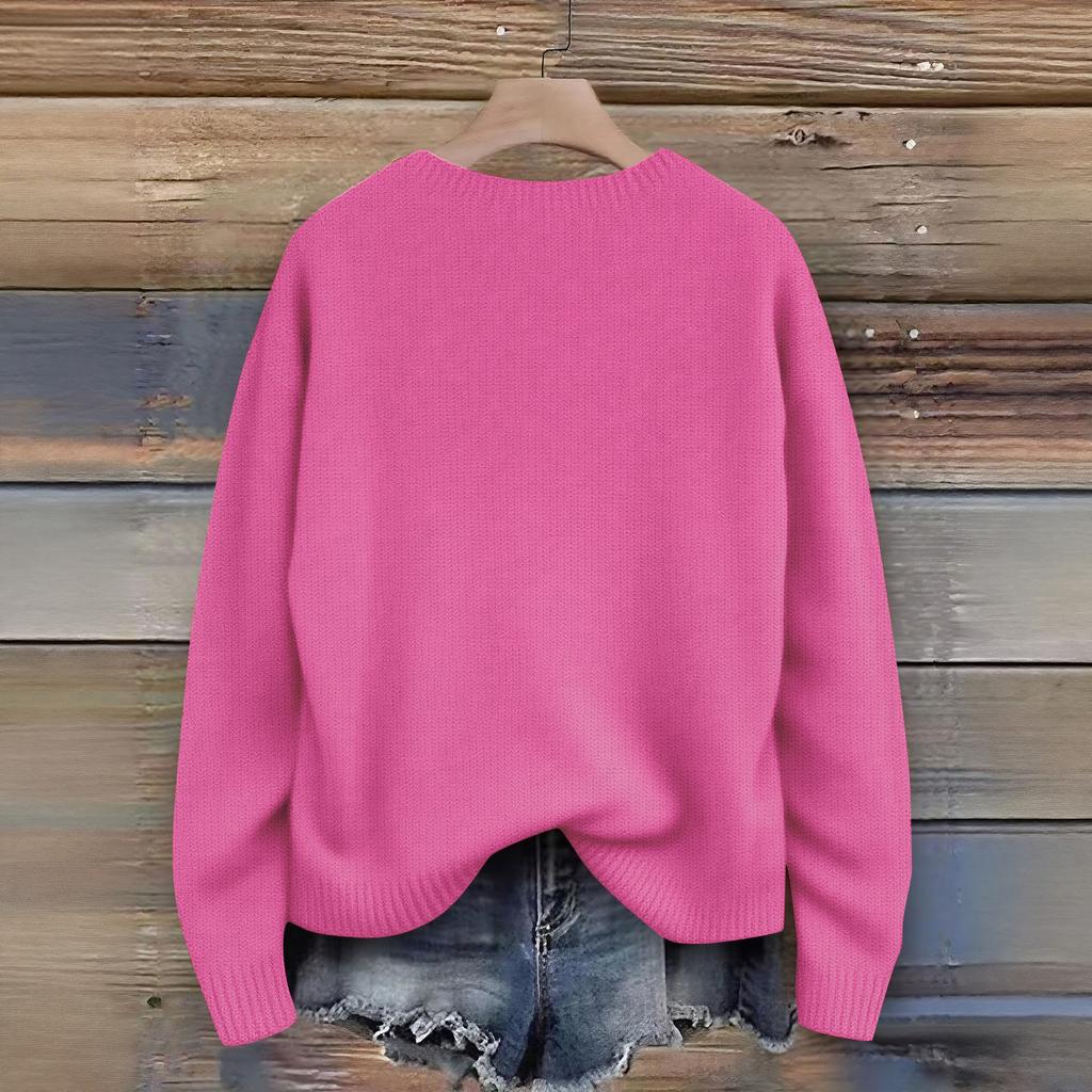 Women's Fashion Casual Long Sleeve Neck Sweater Pullover Top